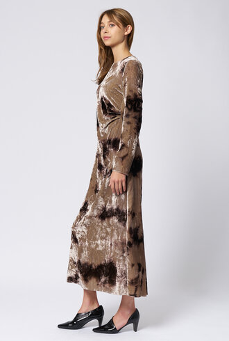 Pomandere Washed Velvet Dress Marble