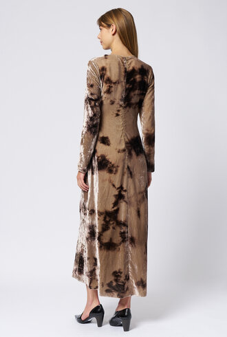 Pomandere Washed Velvet Dress Marble