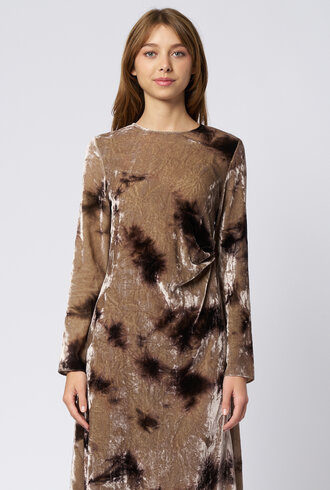 Pomandere Washed Velvet Dress Marble