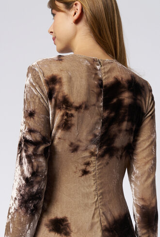 Pomandere Washed Velvet Dress Marble