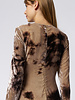 Pomandere Washed Velvet Dress Marble