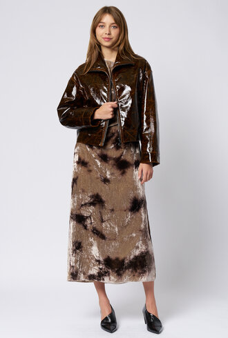 Pomandere Washed Velvet Dress Marble
