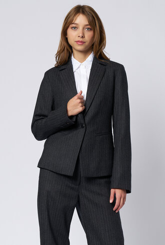 Pomandere One Button Jacket  Anthracite Pin Stripe