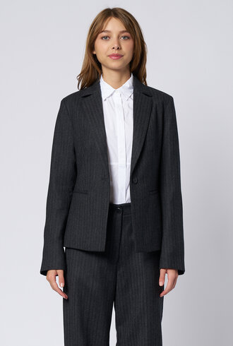 Pomandere One Button Jacket  Anthracite Pin Stripe