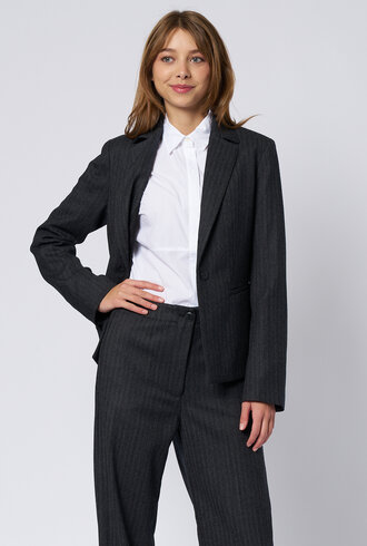 Pomandere One Button Jacket  Anthracite Pin Stripe