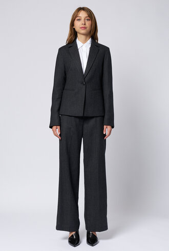 Pomandere One Button Jacket  Anthracite Pin Stripe