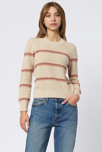 The Great The Shrunken Pullover Cream Stripe