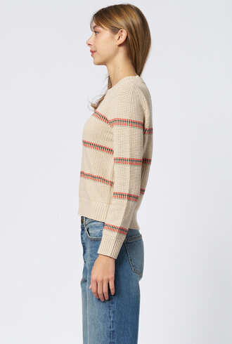 The Great The Shrunken Pullover Cream Stripe
