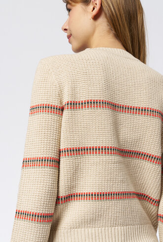 The Great The Shrunken Pullover Cream Stripe