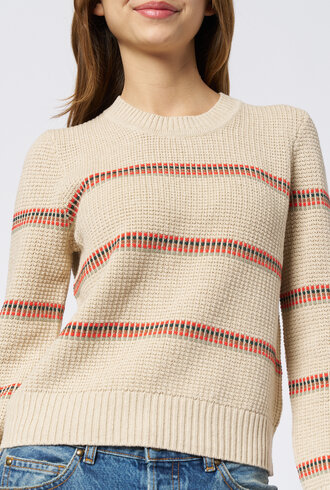 The Great The Shrunken Pullover Cream Stripe