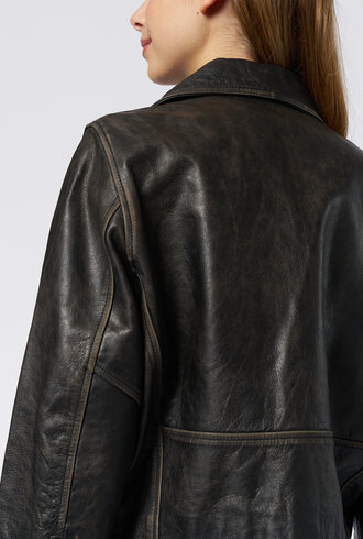 The Great The Perfect Leather Jacket Worn Black