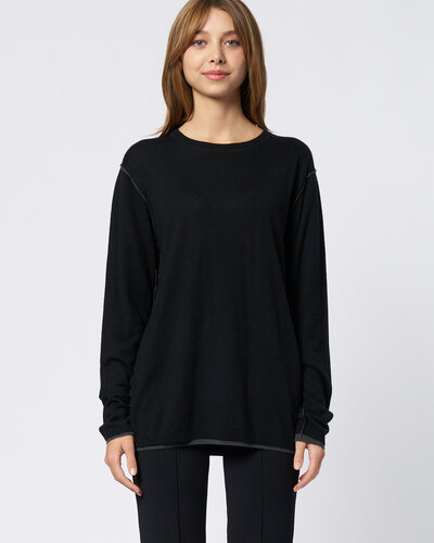 Double Layer Sweater Black/Grey - Alhambra | Women