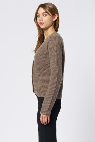Kokun Cropped  Cardigan Hazelnut