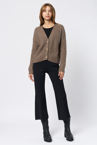 Kokun Cropped  Cardigan Hazelnut
