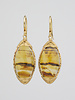 Dana Kellin Fine Moss Agate Oval Gold Earrings