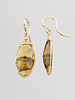 Dana Kellin Fine Moss Agate Oval Gold Earrings