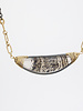 Dana Kellin Fine Moss Agate Silver and Gold Necklace