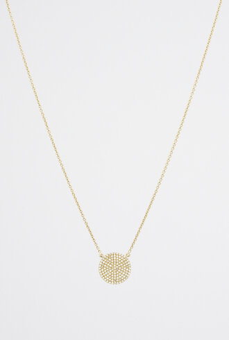 Dana Kellin Fine Pave Diamond Disc Pendant Necklace