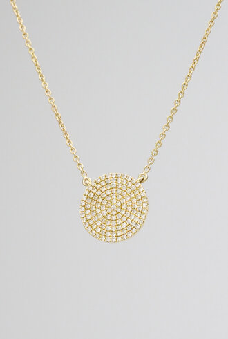 Dana Kellin Fine Pave Diamond Disc Pendant Necklace