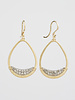 Dana Kellin Fine Gold Tear Drop with Crescent Pave Earrings