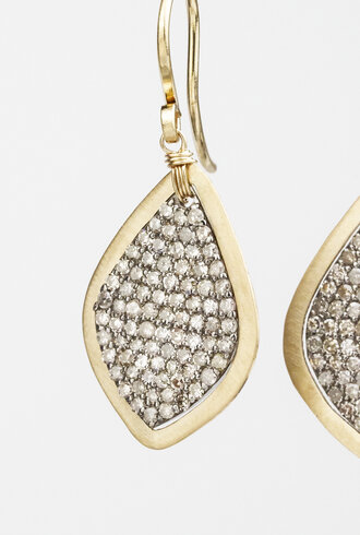 Dana Kellin Fine Gold Teardrop  Pave Earrings