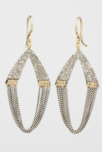 Dana Kellin Fine Pave Earrings with Silver Fringes