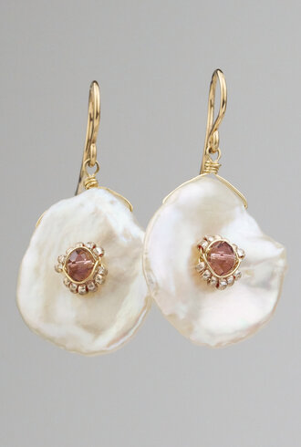 Dana Kellin Fashion Mauve Mix Gold Earrings