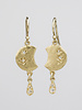 Victoria Cunningham Moon Phase Drop Gold Earrings with Diamonds