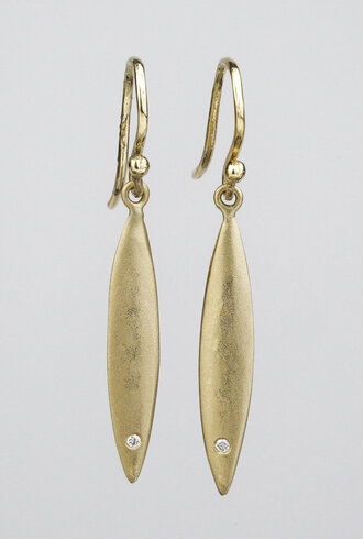 Victoria Cunningham Small Blade Earrings with Diamonds