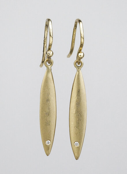 Victoria Cunningham Small Blade Earrings with Diamonds