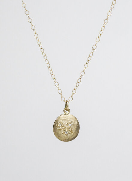 Victoria Cunningham Tiny Cherry Blossom Gold Necklace