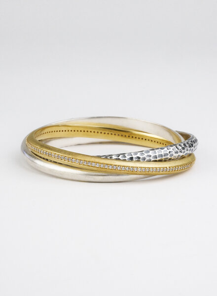 TAT2 Mixed Metal Trinity Bangles