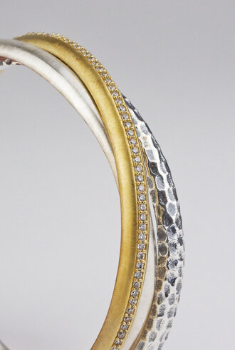 TAT2 Mixed Metal Trinity Bangles