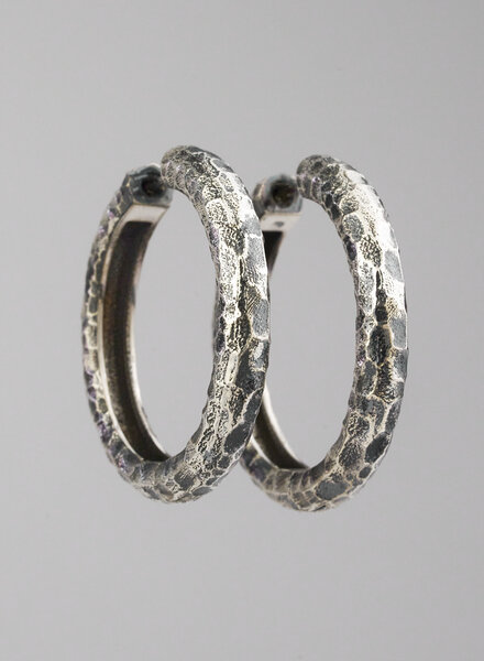 TAT2 Vintage Silver Tube Hoop Earrings