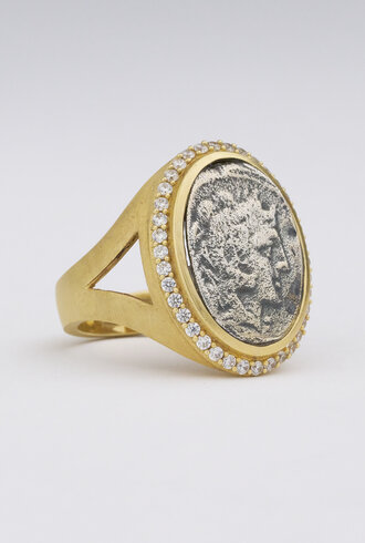 TAT2 Mixed Metal  Moneta Coin Ring
