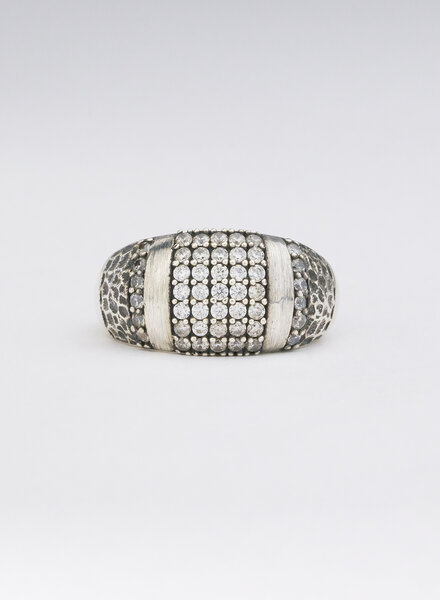 TAT2 Vintage Silver Pave Cocktail Ring