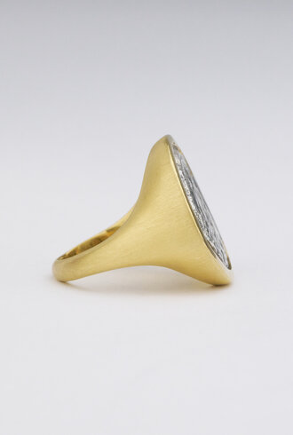 TAT2 Gold Roman Man Coin Ring