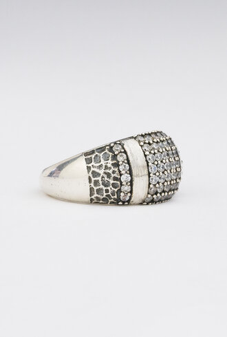 TAT2 Vintage Silver Pave Cocktail Ring
