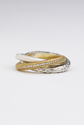 TAT2 Mixed Metal Trinity Ring