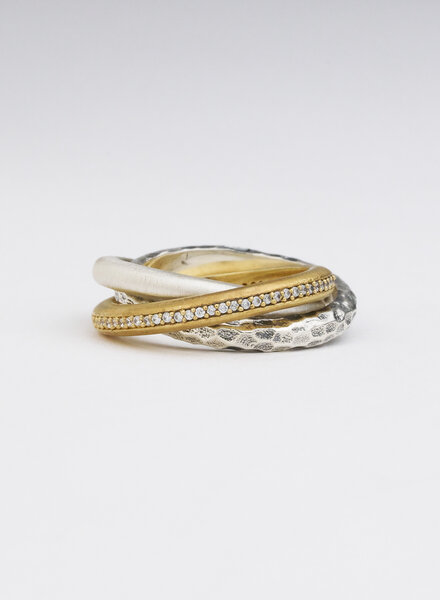 TAT2 Mixed Metal Trinity Ring