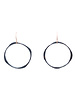 Renee Garvey Round Thick and Thin Hammered Hoop Earring