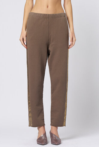 Raquel Allegra Tira Sweatpants Taupe Gold Stripe