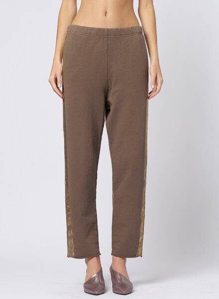 Raquel Allegra Tira Sweatpants Taupe Gold Stripe