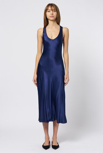 Raquel Allegra Valentina Midi Dress Navy