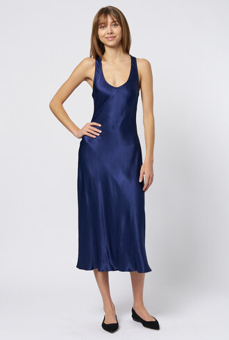 Raquel Allegra Valentina Midi Dress Navy