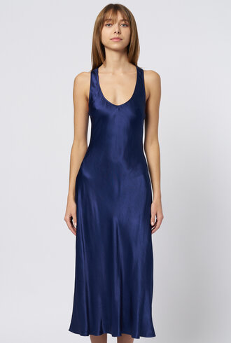 Raquel Allegra Valentina Midi Dress Navy