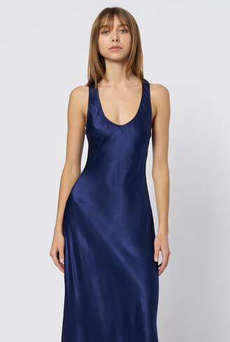 Raquel Allegra Valentina Midi Dress Navy