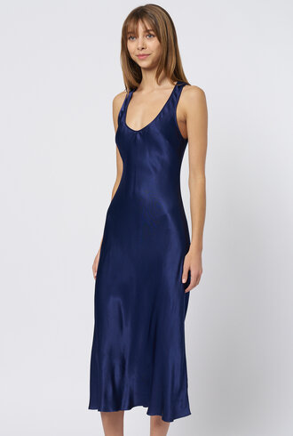 Raquel Allegra Valentina Midi Dress Navy
