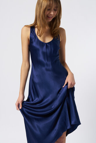 Raquel Allegra Valentina Midi Dress Navy