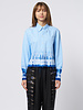 Raquel Allegra Cropped Painter Shirt Blue